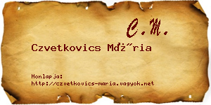 Czvetkovics Mária névjegykártya