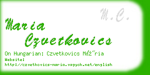 maria czvetkovics business card